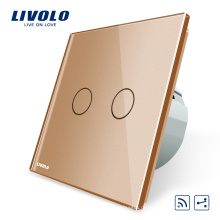 Livolo padrão DA UE 2 gang 2 way Toque Interruptor de Luz de Parede Interruptores Elétricos Sem Fio RF VL-C702SR-13